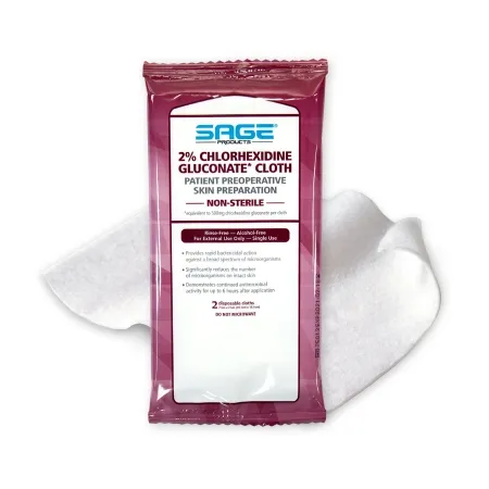 Sage - 9706 - products skin prep wipe 2 per pack soft pack 2% strength chg ( gluconate) nonsterile